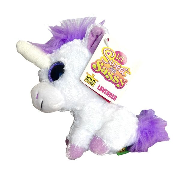 Wild Republic Unicorn Plush Mini  Sweet Sassy Stuffed Animal Toy Glitter Eyes 5" - Picture 3 of 15
